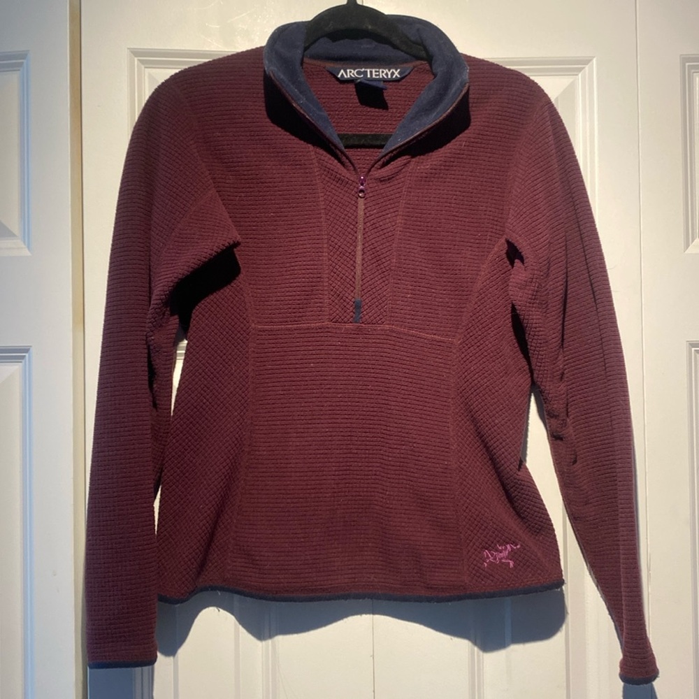 Burgundy/Purple Thick Waffle Arc’teryx Half Zip Pullover